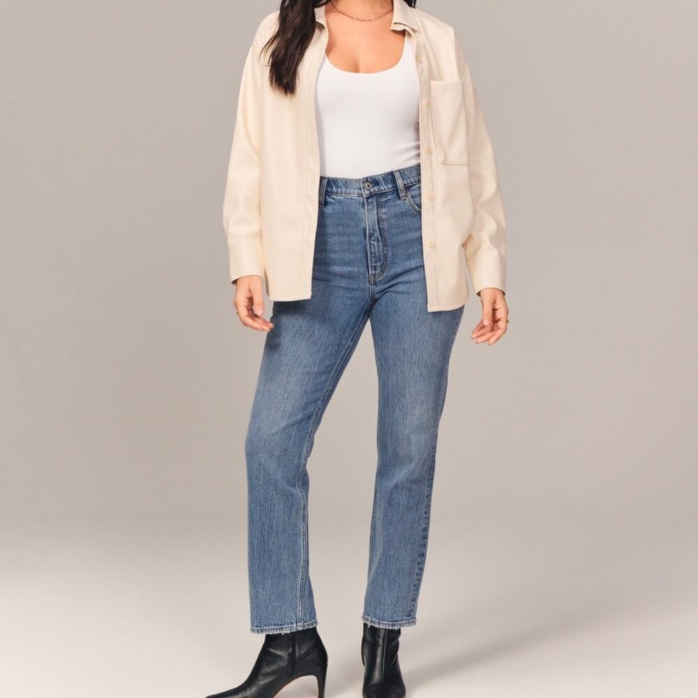 ABERCROMBIE The Ankle Straight Ultra High Rise Curve Love Jeans 25 XS